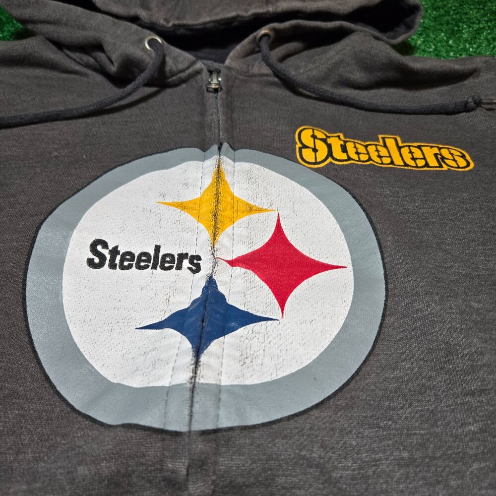NFL Pittsburgh Steelers Women's Majestic Full-Zip Fleece Hoodie Sweatshirt - Picture 3 of 6